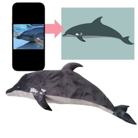 Dolphin cartoon custom plushie