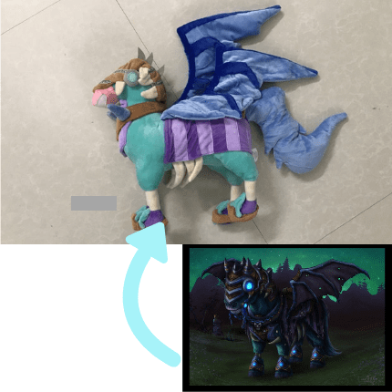 custom world of warcraft undead mount plushie