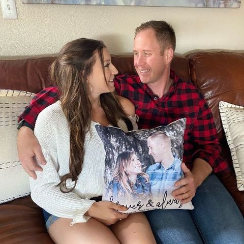 photo pillow wedding anniversary 