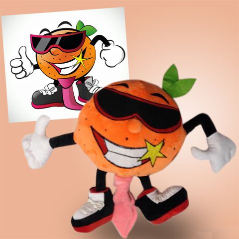 orange mascot stuffed toy
